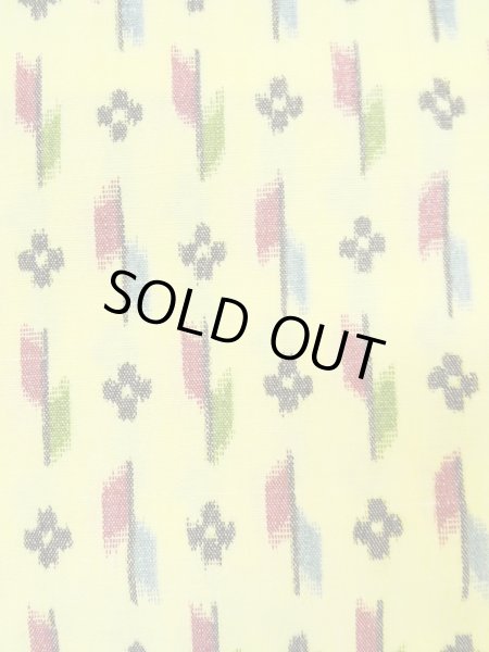 画像6: M0705C  単衣 女性用着物  化繊   黄色, 花 【中古】 【USED】 【リサイクル】 ★★☆☆☆ (6)