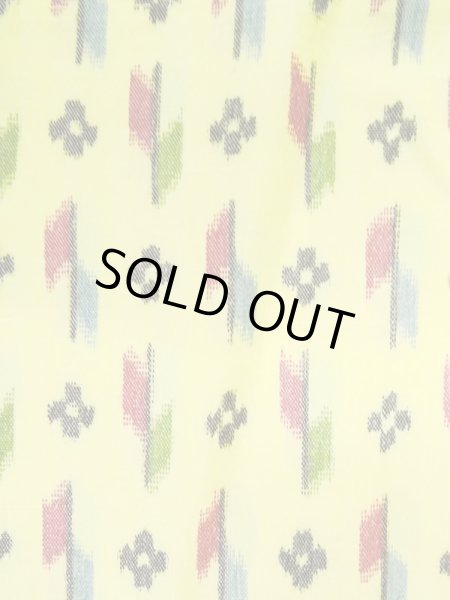 画像8: M0705C  単衣 女性用着物  化繊   黄色, 花 【中古】 【USED】 【リサイクル】 ★★☆☆☆ (8)