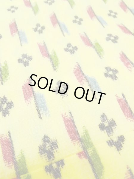 画像9: M0705C  単衣 女性用着物  化繊   黄色, 花 【中古】 【USED】 【リサイクル】 ★★☆☆☆ (9)