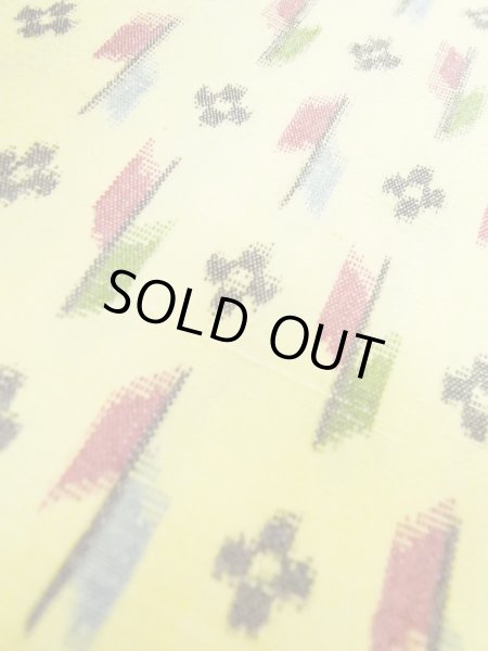 画像11: M0705C  単衣 女性用着物  化繊   黄色, 花 【中古】 【USED】 【リサイクル】 ★★☆☆☆ (11)