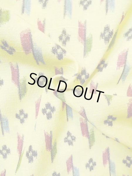 画像12: M0705C  単衣 女性用着物  化繊   黄色, 花 【中古】 【USED】 【リサイクル】 ★★☆☆☆ (12)