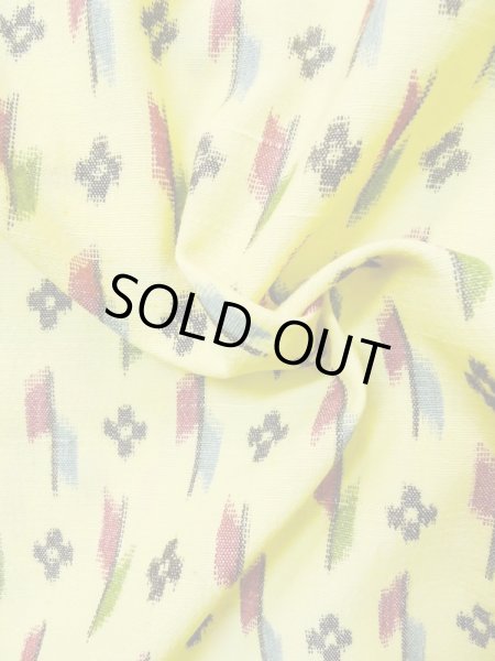 画像13: M0705C  単衣 女性用着物  化繊   黄色, 花 【中古】 【USED】 【リサイクル】 ★★☆☆☆ (13)