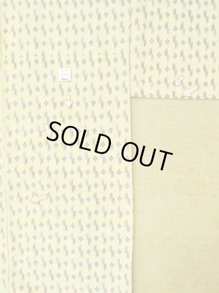 画像19: M0705C  単衣 女性用着物  化繊   黄色, 花 【中古】 【USED】 【リサイクル】 ★★☆☆☆ (19)