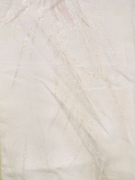 画像4: M0705D  織 女性用着物  シルク（正絹）  淡い 桃色, 草 薄い【中古】 【USED】 【リサイクル】 ★☆☆☆☆ (4)