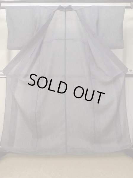 画像2: M0712A  単衣 女性用着物  ウール  灰色がかった えんじ, 縞 【中古】 【USED】 【リサイクル】 ★★★☆☆ (2)