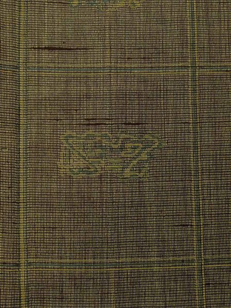 画像4: M0712G  単衣 女性用着物  ウール 深い 鮮やか 黄緑色, チェック柄 【中古】 【USED】 【リサイクル】 ★☆☆☆☆ (4)