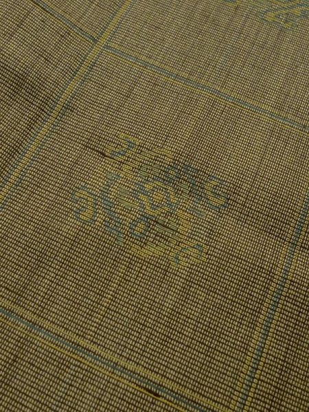 画像7: M0712G  単衣 女性用着物  ウール 深い 鮮やか 黄緑色, チェック柄 【中古】 【USED】 【リサイクル】 ★☆☆☆☆ (7)