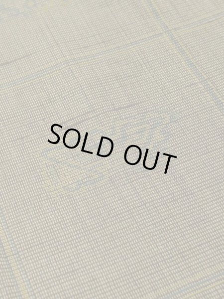 画像8: M0712G  単衣 女性用着物  ウール 深い 鮮やか 黄緑色, チェック柄 【中古】 【USED】 【リサイクル】 ★☆☆☆☆ (8)