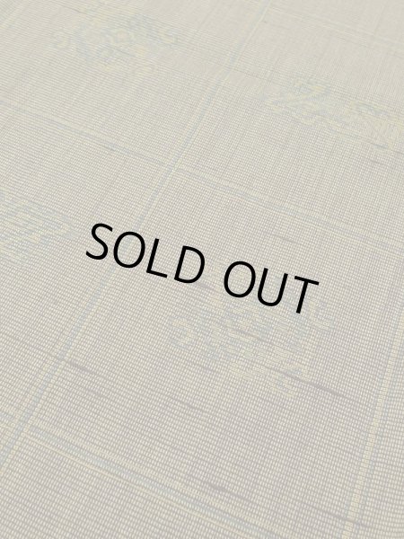 画像9: M0712G  単衣 女性用着物  ウール 深い 鮮やか 黄緑色, チェック柄 【中古】 【USED】 【リサイクル】 ★☆☆☆☆ (9)