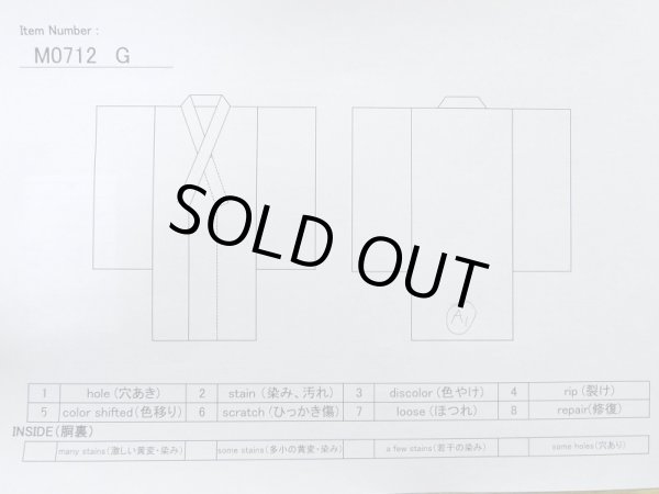 画像12: M0712G  単衣 女性用着物  ウール 深い 鮮やか 黄緑色, チェック柄 【中古】 【USED】 【リサイクル】 ★☆☆☆☆ (12)