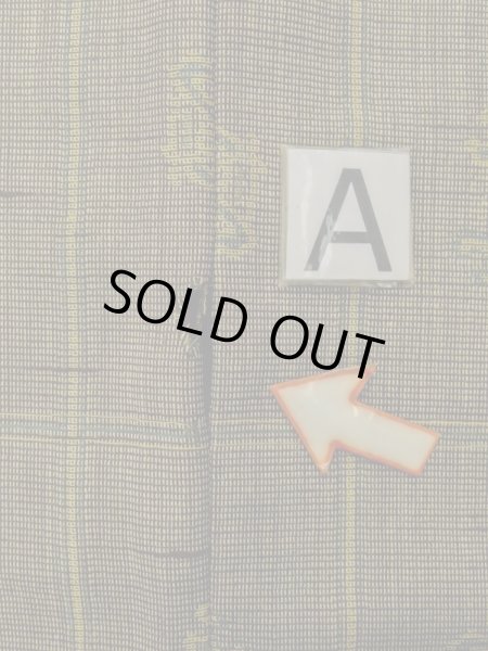 画像13: M0712G  単衣 女性用着物  ウール 深い 鮮やか 黄緑色, チェック柄 【中古】 【USED】 【リサイクル】 ★☆☆☆☆ (13)