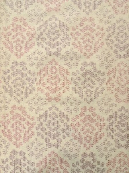 画像4: M0712P  単衣 女性用着物  ウール   アイボリー, 幾何学模様 【中古】 【USED】 【リサイクル】 ★☆☆☆☆ (4)