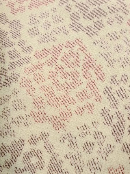 画像7: M0712P  単衣 女性用着物  ウール   アイボリー, 幾何学模様 【中古】 【USED】 【リサイクル】 ★☆☆☆☆ (7)