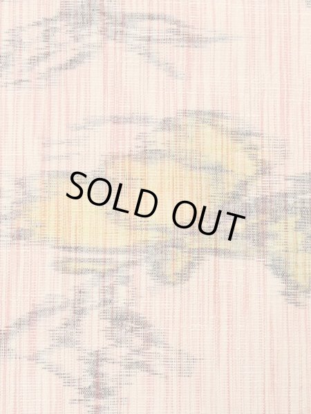 画像6: M0712S  単衣 女性用着物  ウール   珊瑚色, 花 【中古】 【USED】 【リサイクル】 ★★★☆☆ (6)