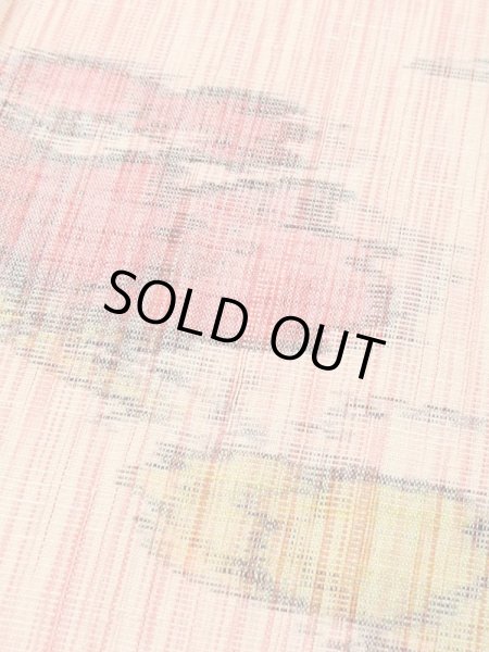 画像7: M0712S  単衣 女性用着物  ウール   珊瑚色, 花 【中古】 【USED】 【リサイクル】 ★★★☆☆ (7)