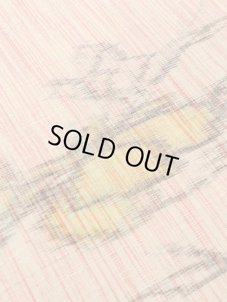 画像8: M0712S  単衣 女性用着物  ウール   珊瑚色, 花 【中古】 【USED】 【リサイクル】 ★★★☆☆ (8)