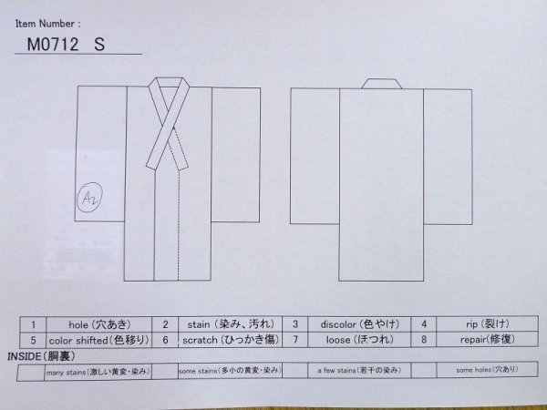 画像10: M0712S  単衣 女性用着物  ウール   珊瑚色, 花 【中古】 【USED】 【リサイクル】 ★★★☆☆ (10)