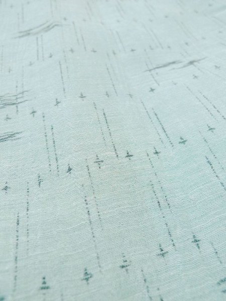画像10: M0712Z  単衣 女性用着物  麻   水色, 抽象的模様 【中古】 【USED】 【リサイクル】 ★★★☆☆ (10)