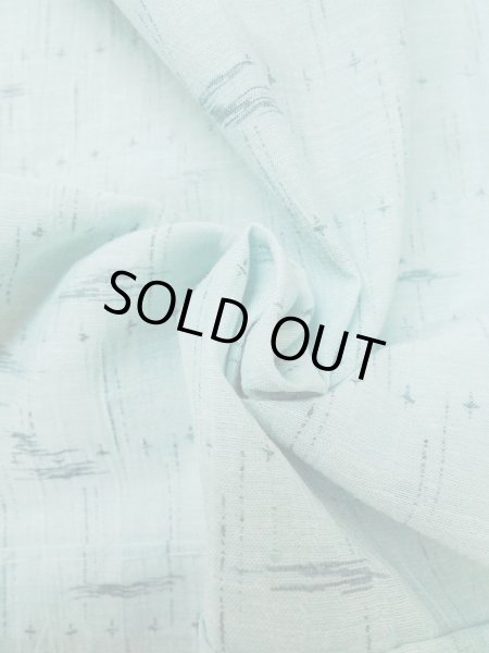 画像11: M0712Z  単衣 女性用着物  麻   水色, 抽象的模様 【中古】 【USED】 【リサイクル】 ★★★☆☆ (11)