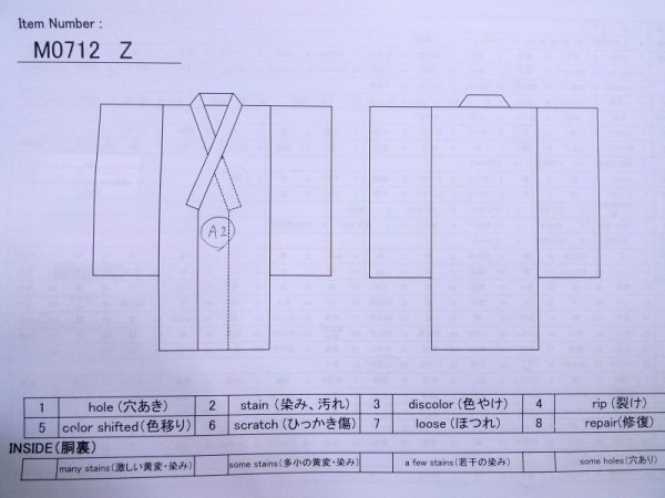 画像13: M0712Z  単衣 女性用着物  麻   水色, 抽象的模様 【中古】 【USED】 【リサイクル】 ★★★☆☆ (13)