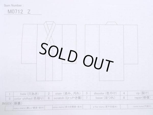 画像13: M0712Z  単衣 女性用着物  麻   水色, 抽象的模様 【中古】 【USED】 【リサイクル】 ★★★☆☆ (13)