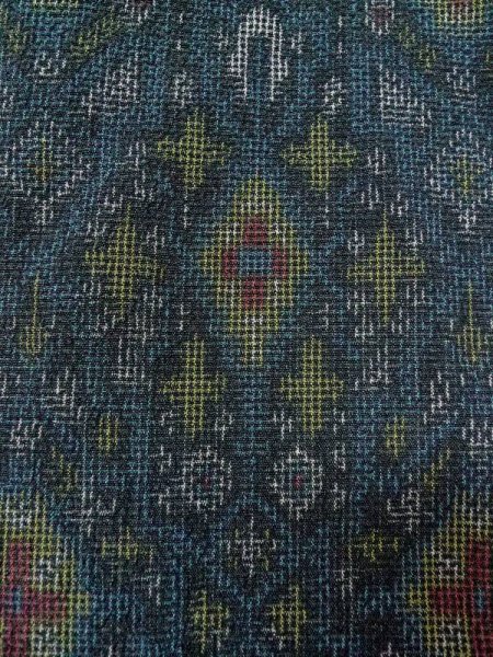 画像6: M0713A  塩沢紬 女性用着物  シルク(正絹)   マルチカラー, 十字 【中古】 【USED】 【リサイクル】 ★★★☆☆ (6)