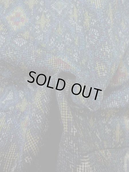 画像11: M0713A  塩沢紬 女性用着物  シルク（正絹）   マルチカラー, 十字 【中古】 【USED】 【リサイクル】 ★★★☆☆ (11)