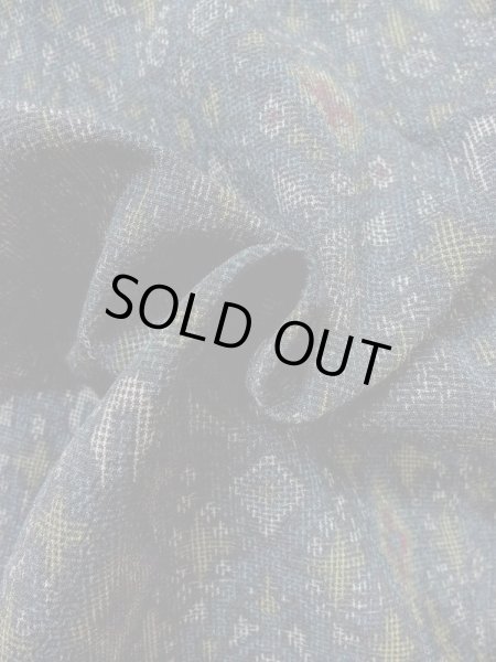 画像12: M0713A  塩沢紬 女性用着物  シルク（正絹）   マルチカラー, 十字 【中古】 【USED】 【リサイクル】 ★★★☆☆ (12)