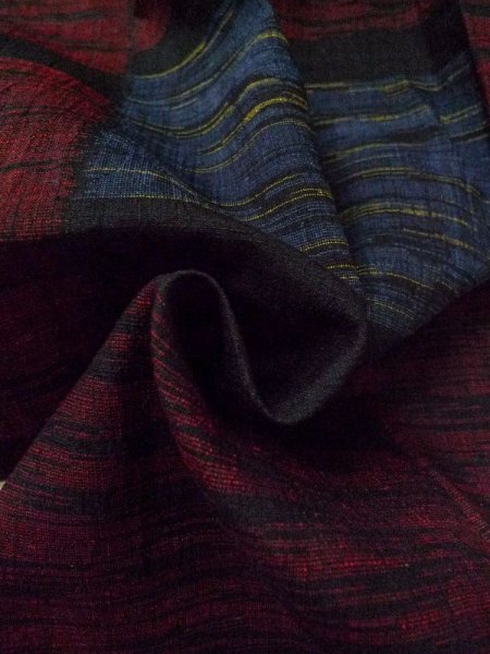 画像12: M0713D  単衣 女性用着物  シルク(正絹)   黒, 四角 【中古】 【USED】 【リサイクル】 ★★★☆☆ (12)