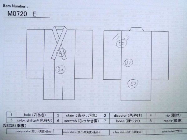 画像14: M0720E  小紋 女性用着物  シルク(正絹)   オフ ホワイト, 花 【中古】 【USED】 【リサイクル】 ★★☆☆☆ (14)