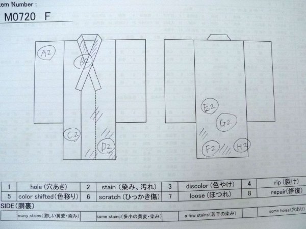 画像13: M0720F  小紋 女性用着物  シルク（正絹）   アイボリー, 花 【中古】 【USED】 【リサイクル】 ★★☆☆☆ (13)