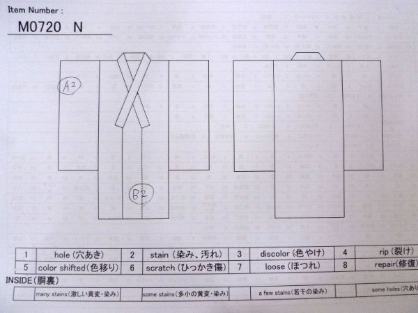 画像13: M0720N  小紋 女性用着物  シルク(正絹)  淡い 灰色, 花 【中古】 【USED】 【リサイクル】 ★★★☆☆ (13)