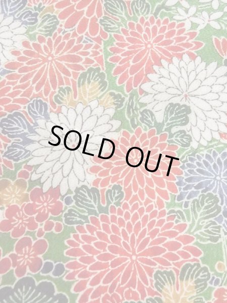 画像6: M0720O Mint  小紋 女性用着物 几帳柄 シルク（正絹）   緑色, 花 【中古】 【USED】 【リサイクル】 ★★★★★ (6)