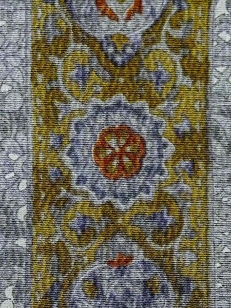 画像5: M0720Q  小紋 女性用着物  シルク(正絹)   灰色, 花 【中古】 【USED】 【リサイクル】 ★★★☆☆ (5)