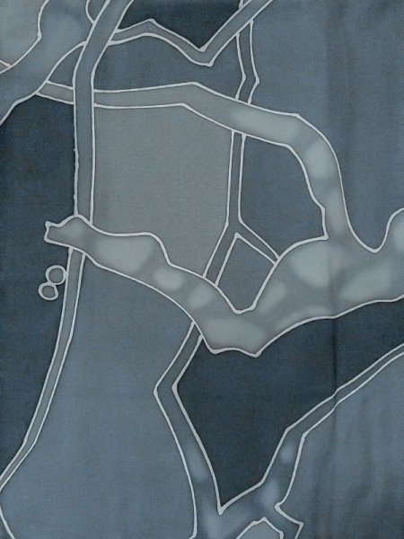 画像3: M0720R  小紋 女性用着物  シルク(正絹)   灰色, 抽象的模様 【中古】 【USED】 【リサイクル】 ★★☆☆☆ (3)