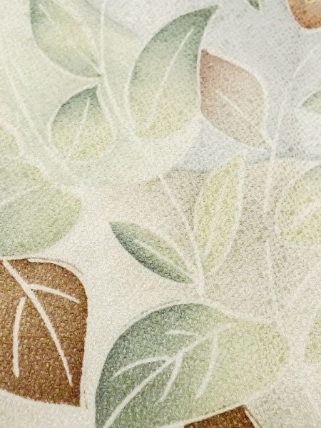 画像10: M0720X  小紋 女性用着物  シルク(正絹)   ベージュ, 花 【中古】 【USED】 【リサイクル】 ★★★★☆ (10)