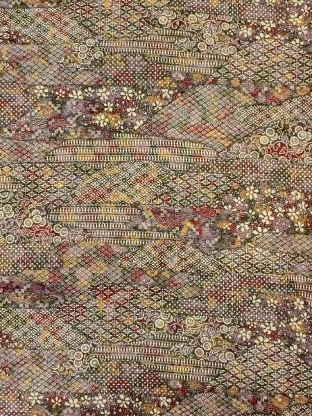 画像3: M0720Y Mint  小紋 女性用着物  シルク(正絹)   マルチカラー, 花 【中古】 【USED】 【リサイクル】 ★★★★☆ (3)