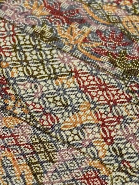 画像8: M0720Y Mint  小紋 女性用着物  シルク(正絹)   マルチカラー, 花 【中古】 【USED】 【リサイクル】 ★★★★☆ (8)