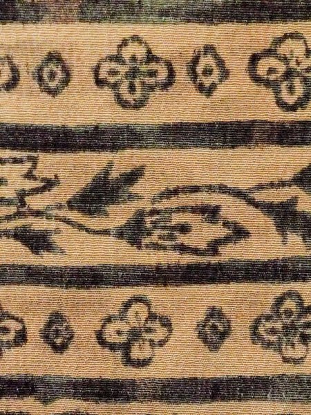 画像6: M0720Z  小紋 女性用着物  シルク(正絹)  灰色がかった 山吹, 花 【中古】 【USED】 【リサイクル】 ★★★★☆ (6)