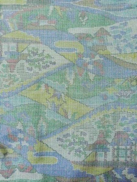 画像3: M0721B  紬 女性用着物  シルク(正絹)  灰色がかった マルチカラー, 家 【中古】 【USED】 【リサイクル】 ★★☆☆☆ (3)