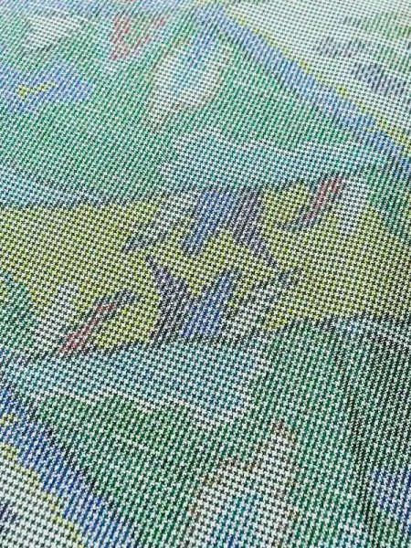 画像8: M0721B  紬 女性用着物  シルク(正絹)  灰色がかった マルチカラー, 家 【中古】 【USED】 【リサイクル】 ★★☆☆☆ (8)