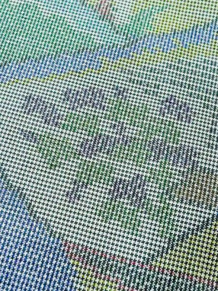 画像9: M0721B  紬 女性用着物  シルク(正絹)  灰色がかった マルチカラー, 家 【中古】 【USED】 【リサイクル】 ★★☆☆☆ (9)