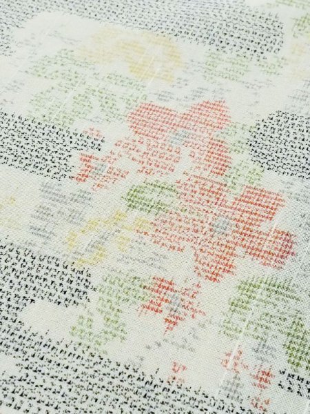 画像7: M0721D  夏物 女性用着物  シルク(正絹)  薄い 青, 花 【中古】 【USED】 【リサイクル】 ★★☆☆☆ (7)