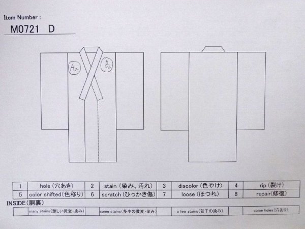 画像11: M0721D  夏物 女性用着物  シルク(正絹)  薄い 青, 花 【中古】 【USED】 【リサイクル】 ★★☆☆☆ (11)