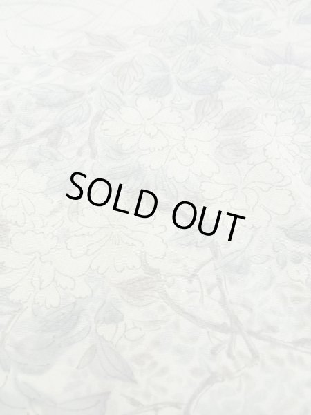 画像9: M0728E  小紋 女性用着物  シルク（正絹）   オフ　ホワイト, 花 【中古】 【USED】 【リサイクル】 ★★☆☆☆ (9)