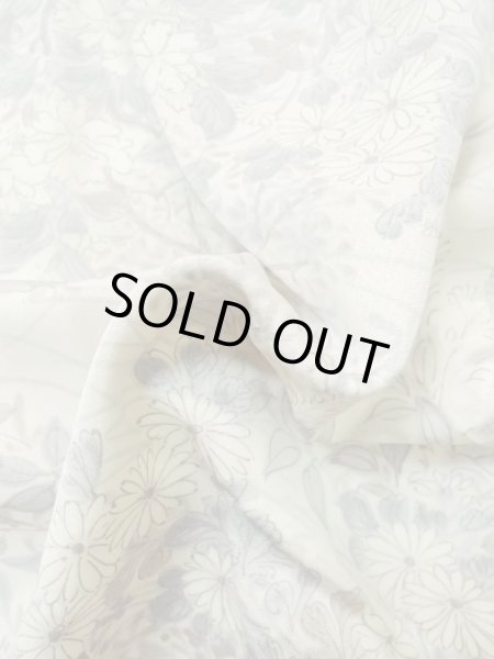 画像12: M0728E  小紋 女性用着物  シルク（正絹）   オフ　ホワイト, 花 【中古】 【USED】 【リサイクル】 ★★☆☆☆ (12)