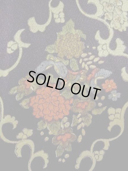 画像5: M0728F  小紋 女性用着物  シルク（正絹）   黒, 花 【中古】 【USED】 【リサイクル】 ★★★☆☆ (5)