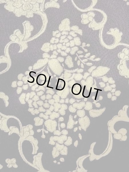 画像7: M0728F  小紋 女性用着物  シルク（正絹）   黒, 花 【中古】 【USED】 【リサイクル】 ★★★☆☆ (7)