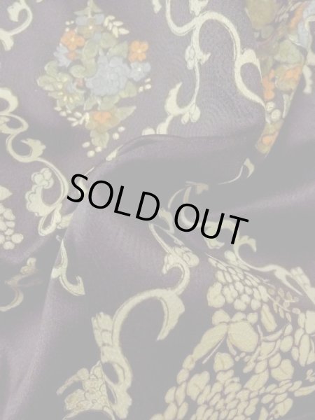 画像11: M0728F  小紋 女性用着物  シルク（正絹）   黒, 花 【中古】 【USED】 【リサイクル】 ★★★☆☆ (11)