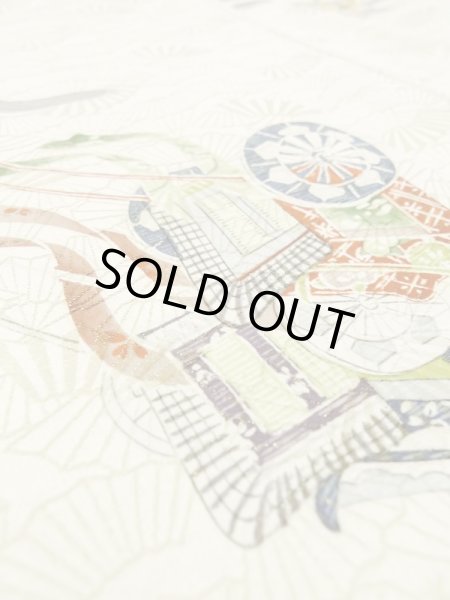 画像10: M0728N  小紋 女性用着物  シルク(正絹)   アイボリー, かすみ 【中古】 【USED】 【リサイクル】 ★★☆☆☆ (10)